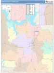 Sherman-Denison Metro Area Wall Map Color Cast Style